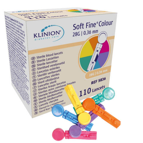 Coloured lancets with box